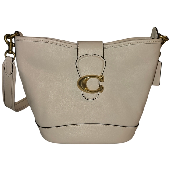 Coach Tali Bucket Bag Soft Leather In Chalk Color - Picture 3 of 16